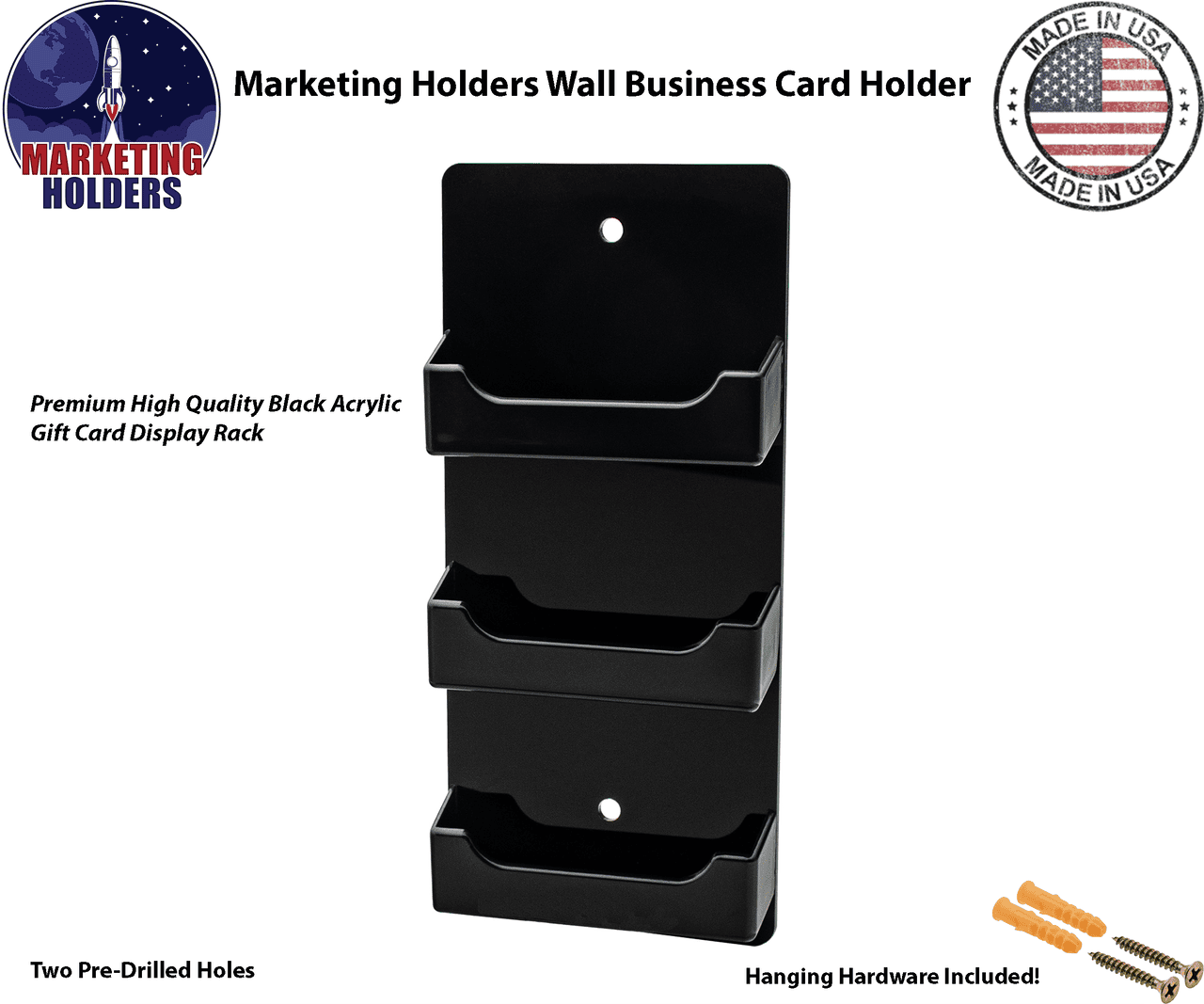 Three Pocket Business  Card Holder