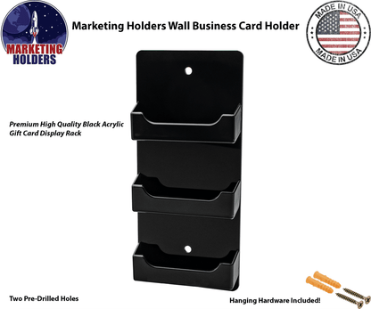 3 Pocket Wall Mount Business Card Holder