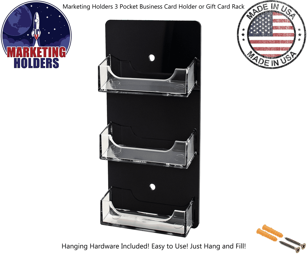 Three Pocket Contact Card Holder