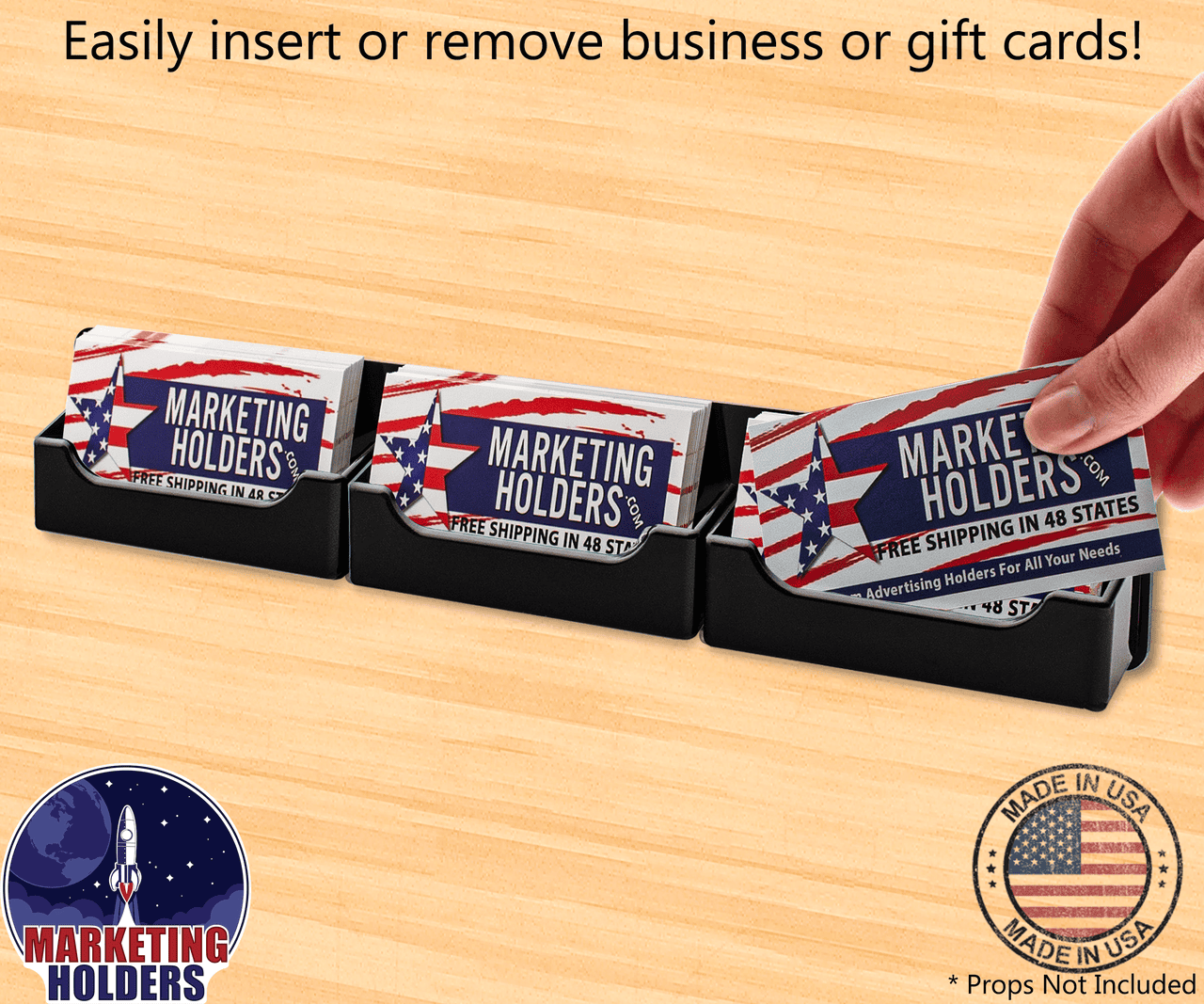 3 Pocket Hanging Business Card Holder