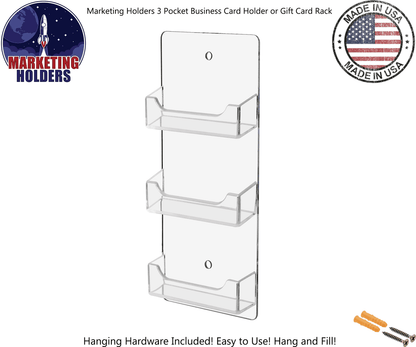 Triple Pocket Contact Card Holder