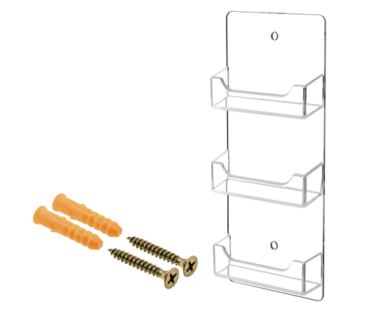 Clear Three Pocket Business Card Holder