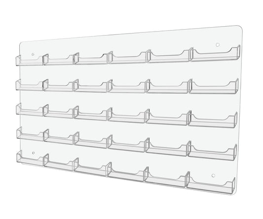 Thirty Slot Rack Card Wall Mounted Holder standard view