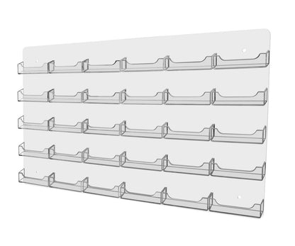 Thirty Pocket Wall Business Card Holder Membership Cards Discount Clear on White