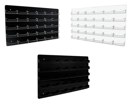Clear on Clear Clear on Black Black on Black Thirty Pocket Business Card Wall Mount Holder