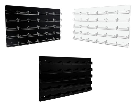 Clear on Clear Clear on Black Black on Black Thirty Pocket Business Card Wall Mount Holder
