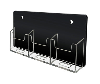 Three Pocket Wall Mount Holder Clear Black standard view