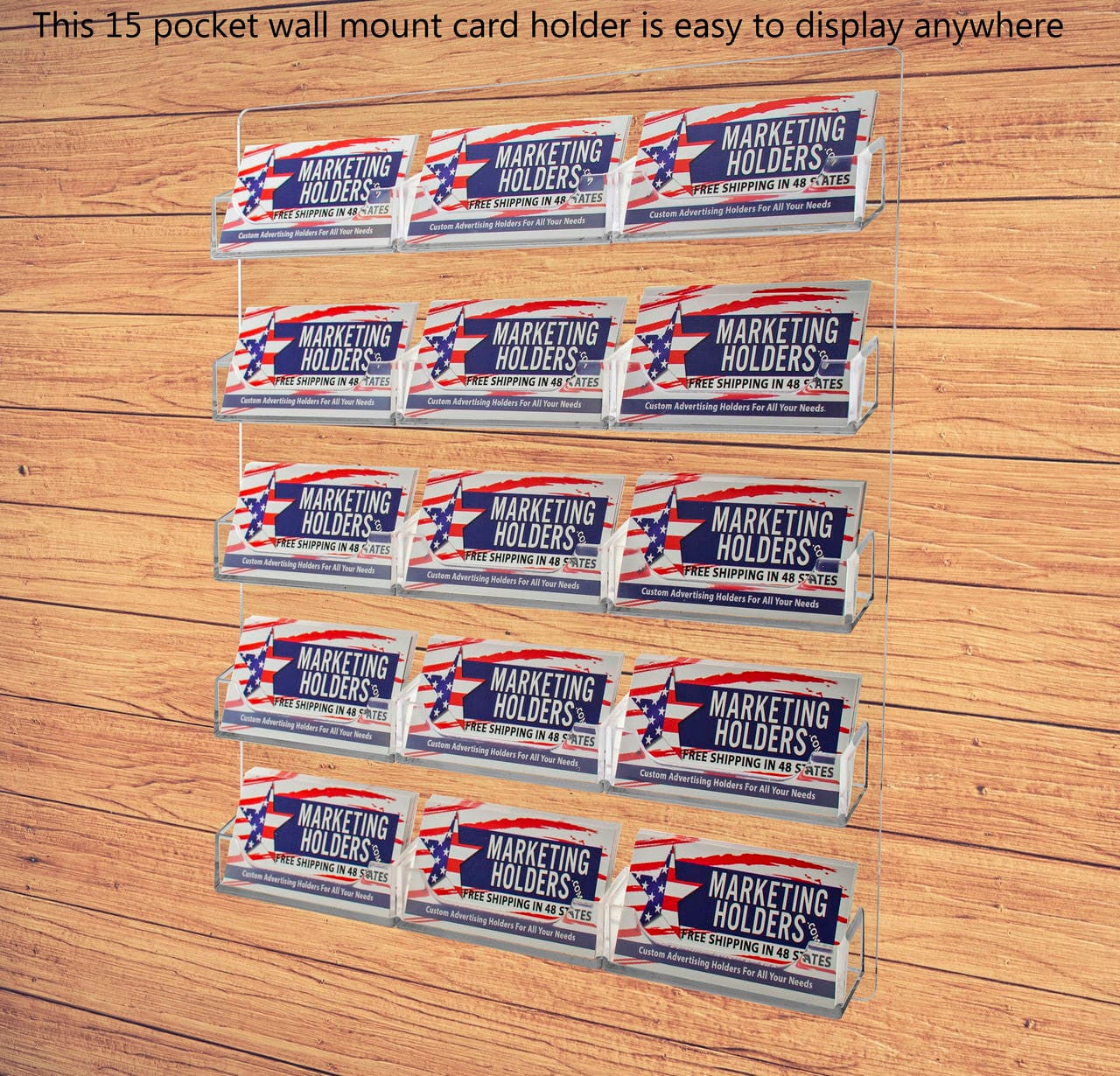 Fifteen Pocket Membership Card Business Gift Card Organizer Wall Mount