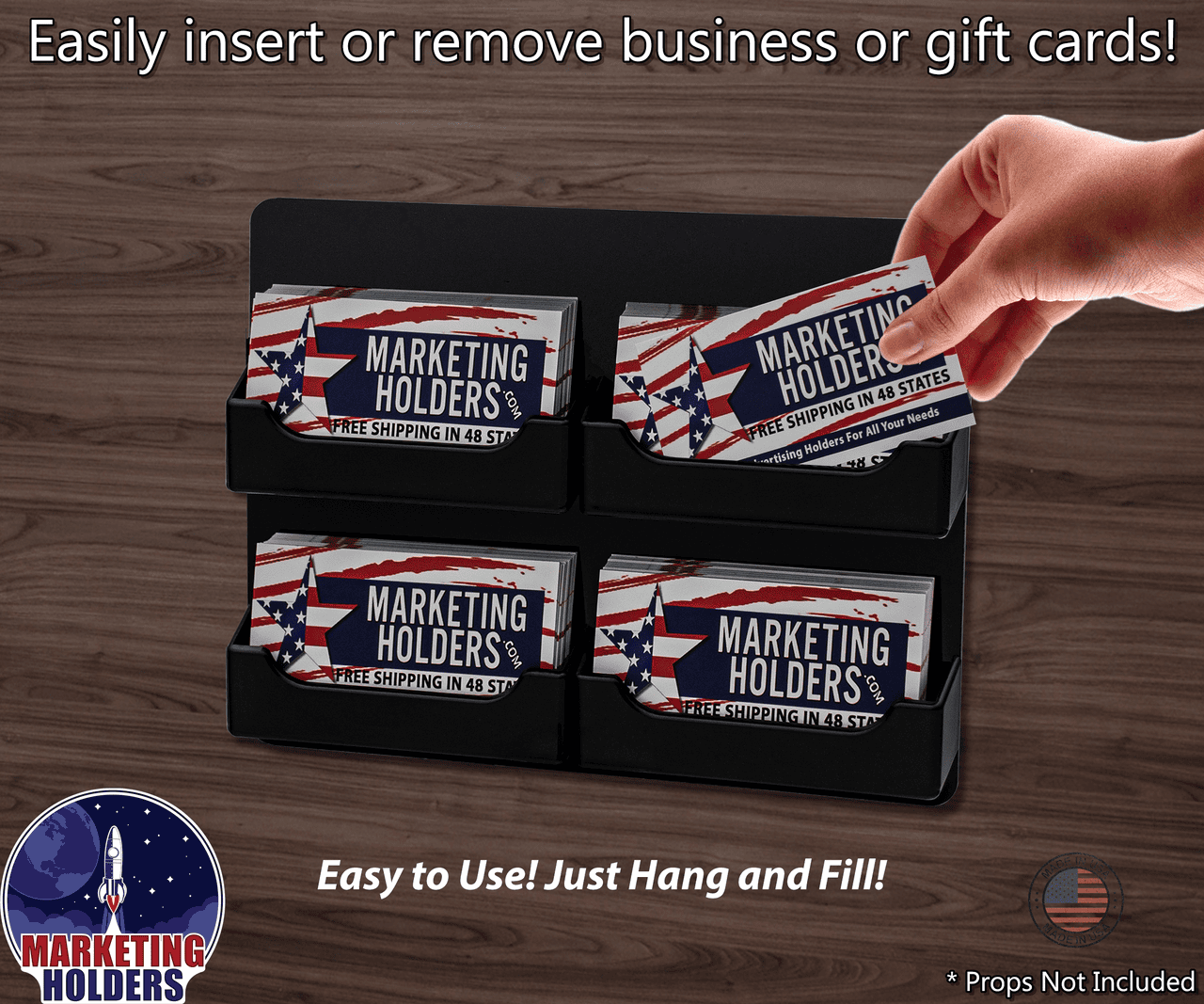 4 Pocket Hanging Business Card Holder