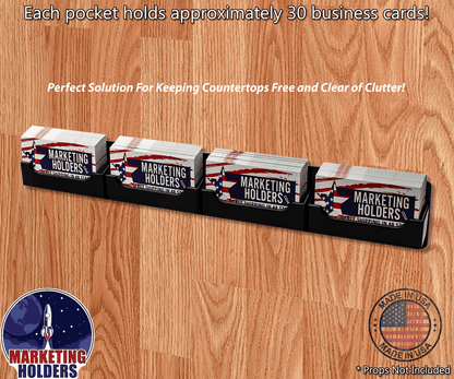 4 Pocket Wall Mount Business Card Holder