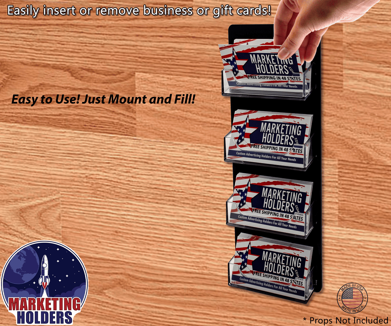 Clear and Black Take A Card Rack