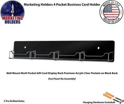 4 Pocket Wall Mount Business Card Holder