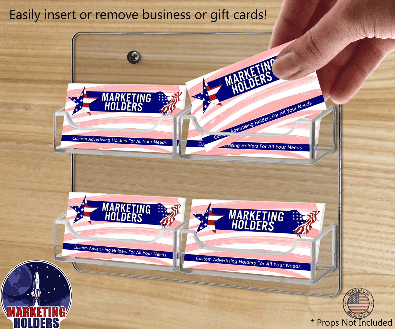 4 Pocket Hanging Business Card Holder