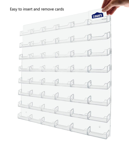 Forty Eight Pocket Wall Business Card Holder Gift Appointment Cards with verbiage and a hand and a business card