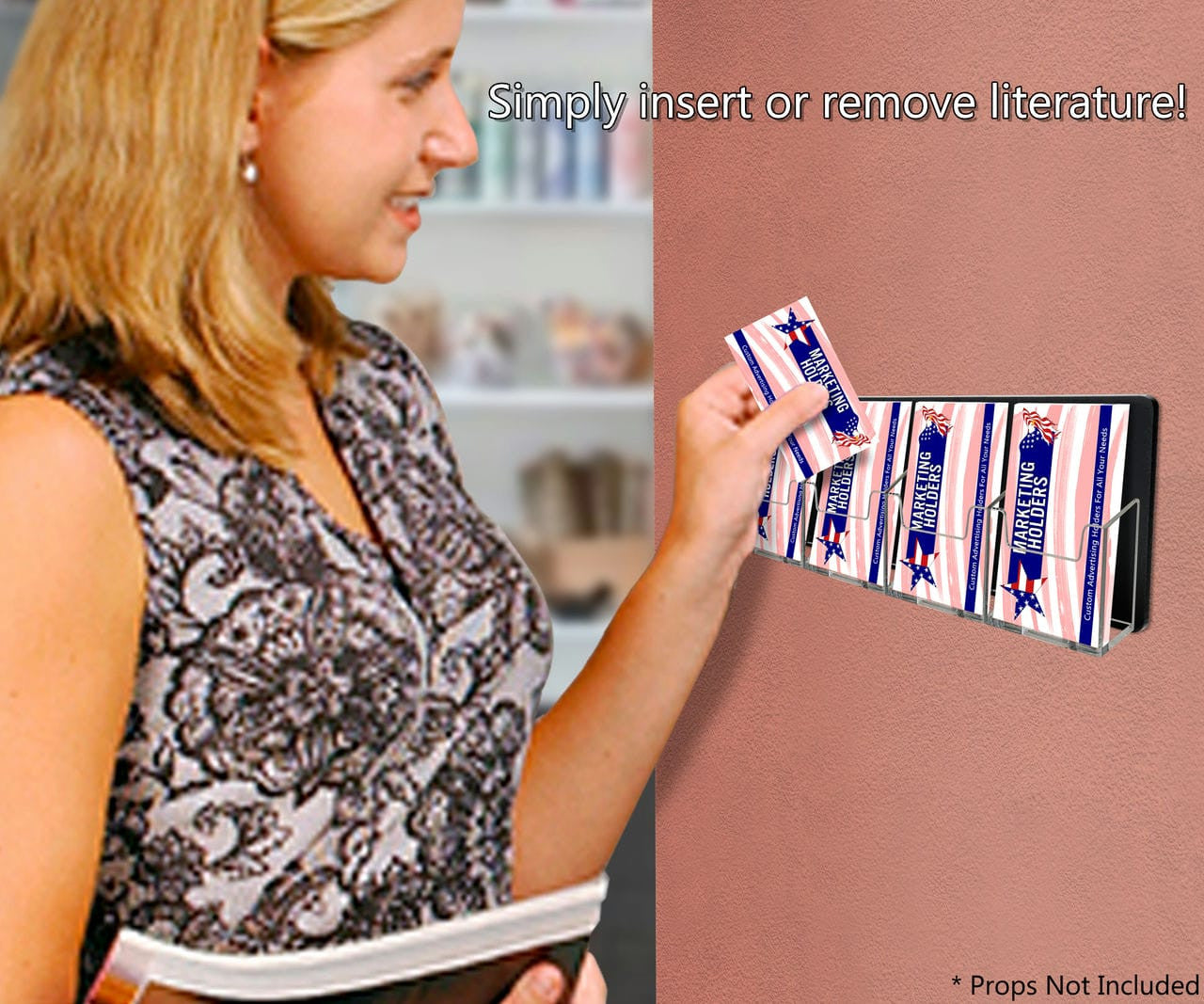 4 Pocket Hanging Vertical Business Card Holder