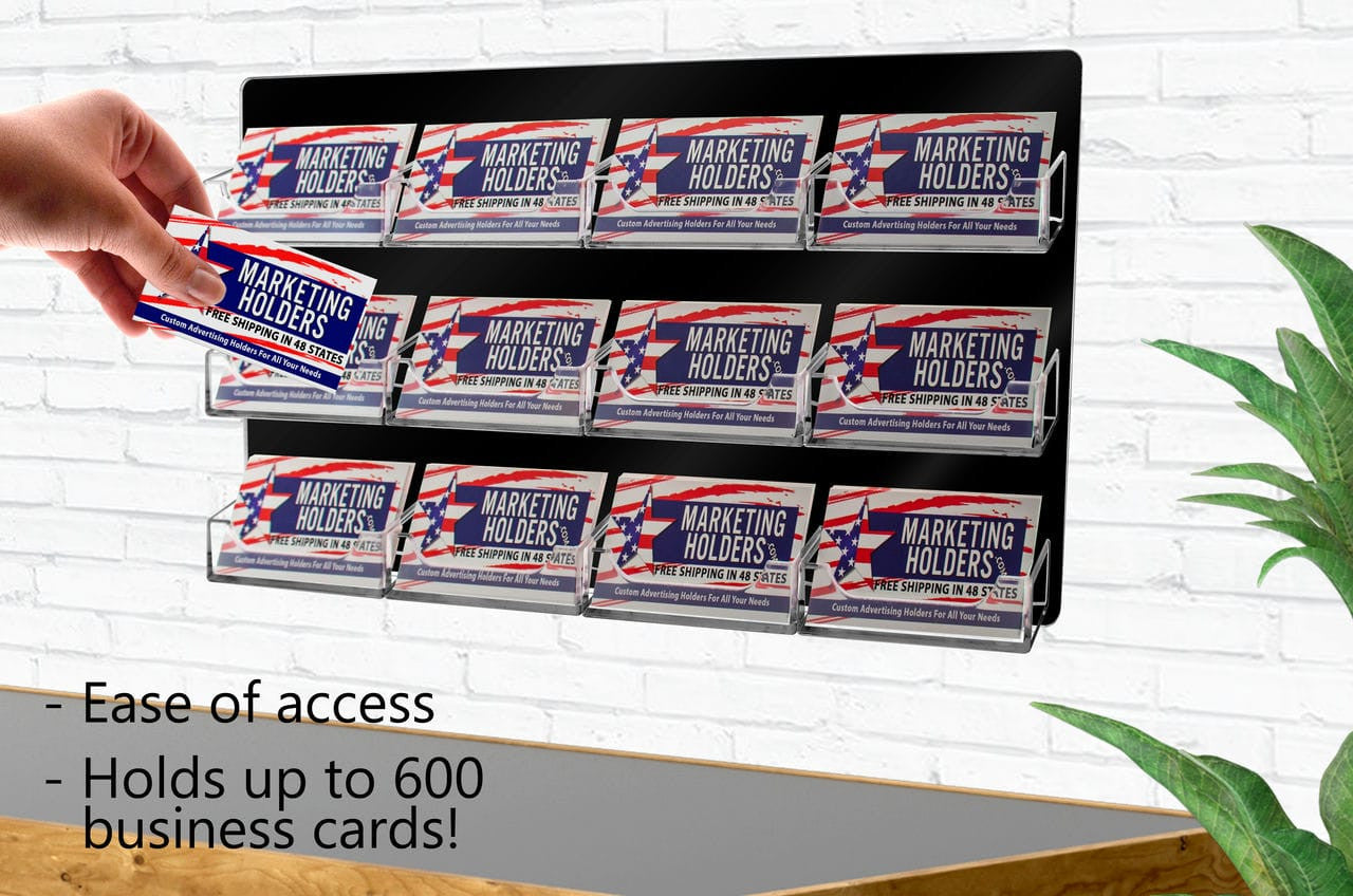 Twelve Pocket Business Card Holder Clear Black standard view