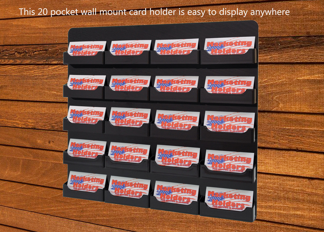 20 Pocket Wall Mount Business Card Holder