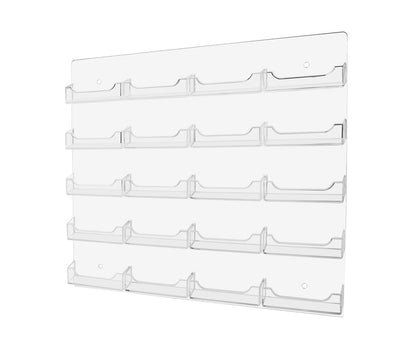 20 Pocket Wall Mount Clear Acrylic Business Card Holder