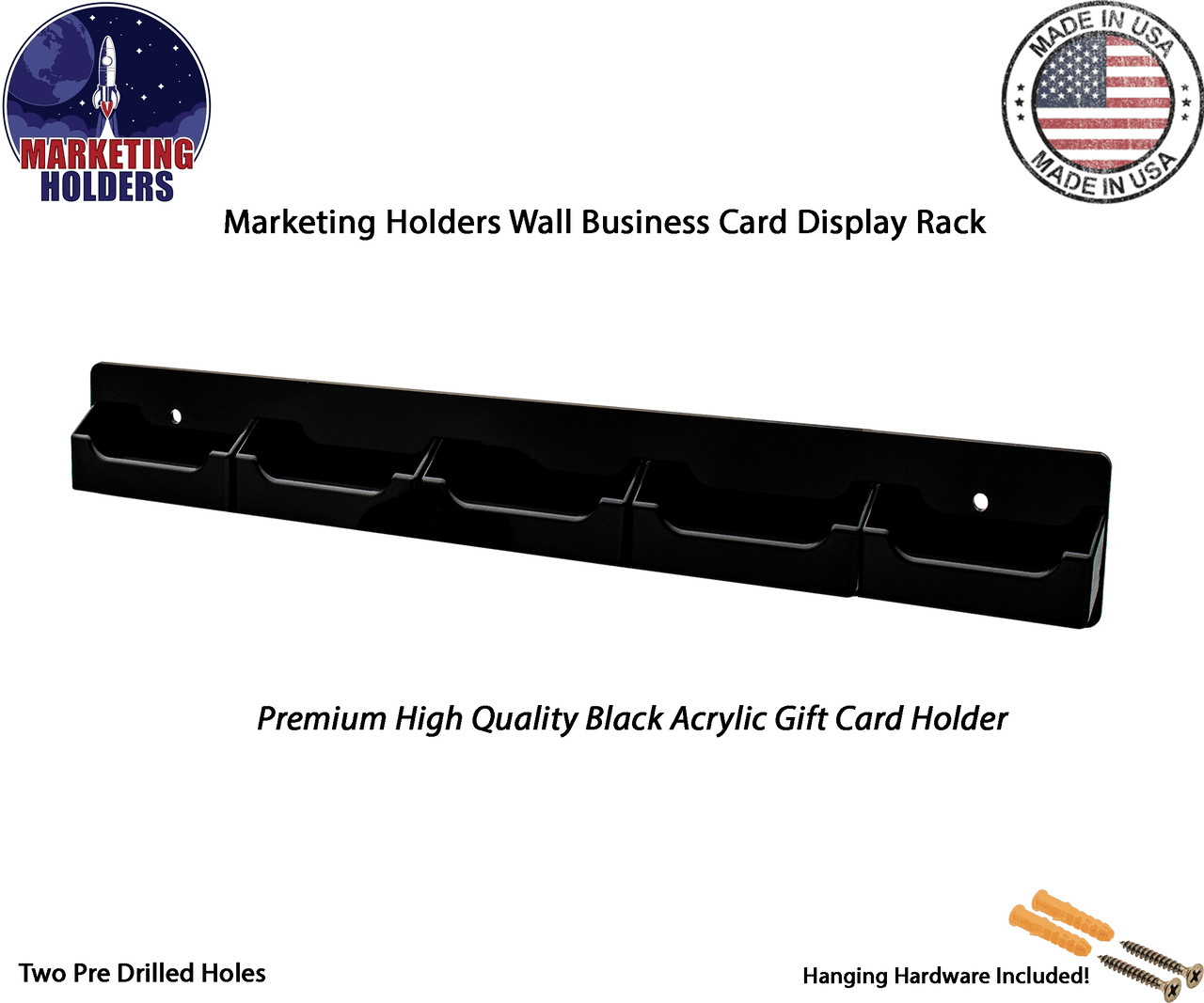 Five Pocket Wall Mount Appointment  Business Card Rack