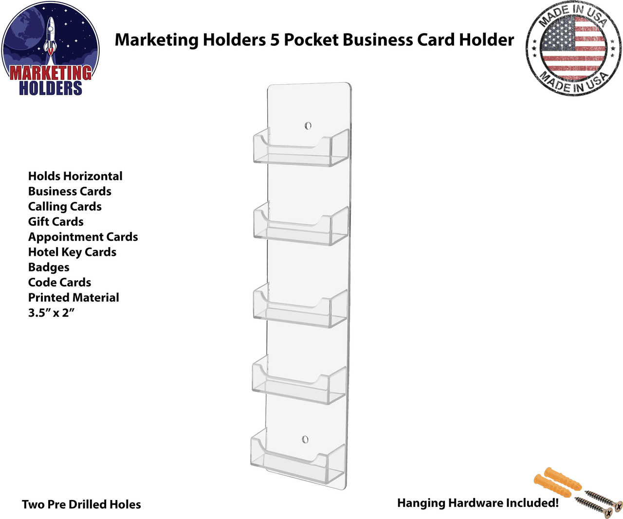 Wall Mount Business Card Holder