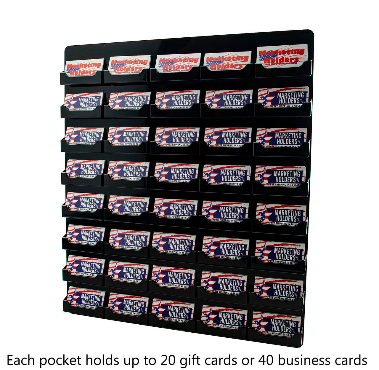 Forty Pocket Gift Card Retail Holder Card Display Contact Wall Mount Premium
