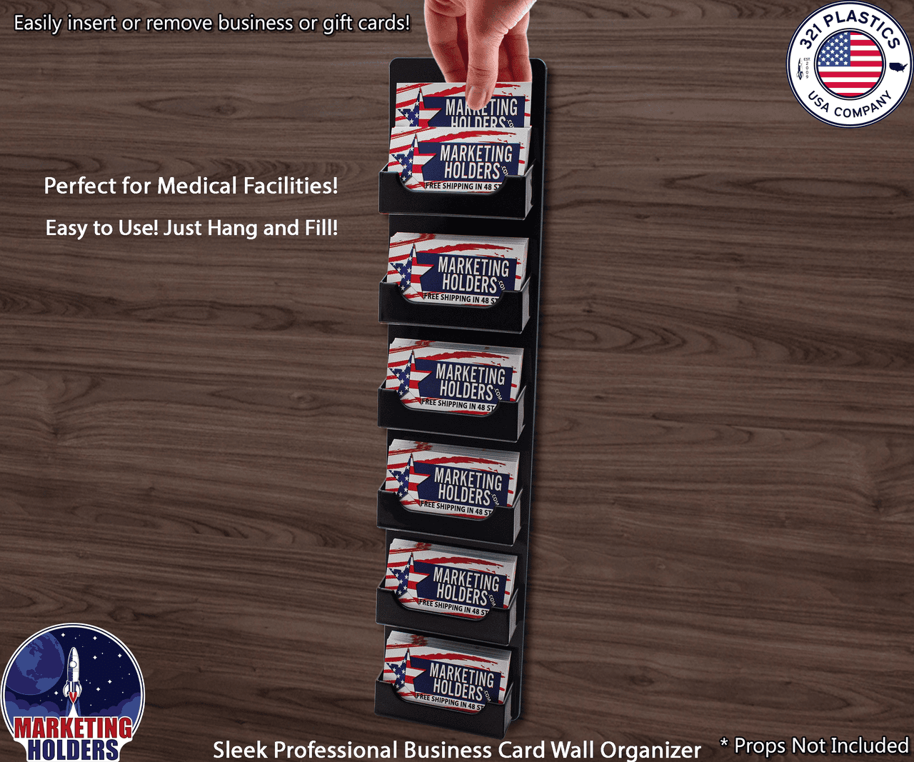 6 Pocket Hanging Business Card Holder