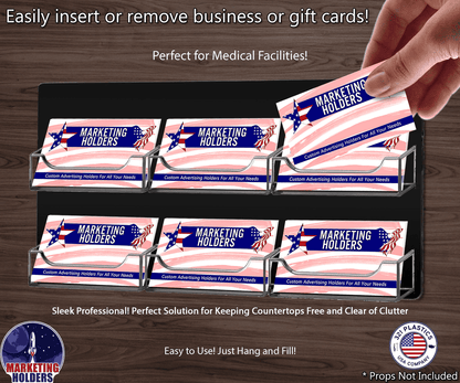 6 Pocket Wall Mount Business Card Holder