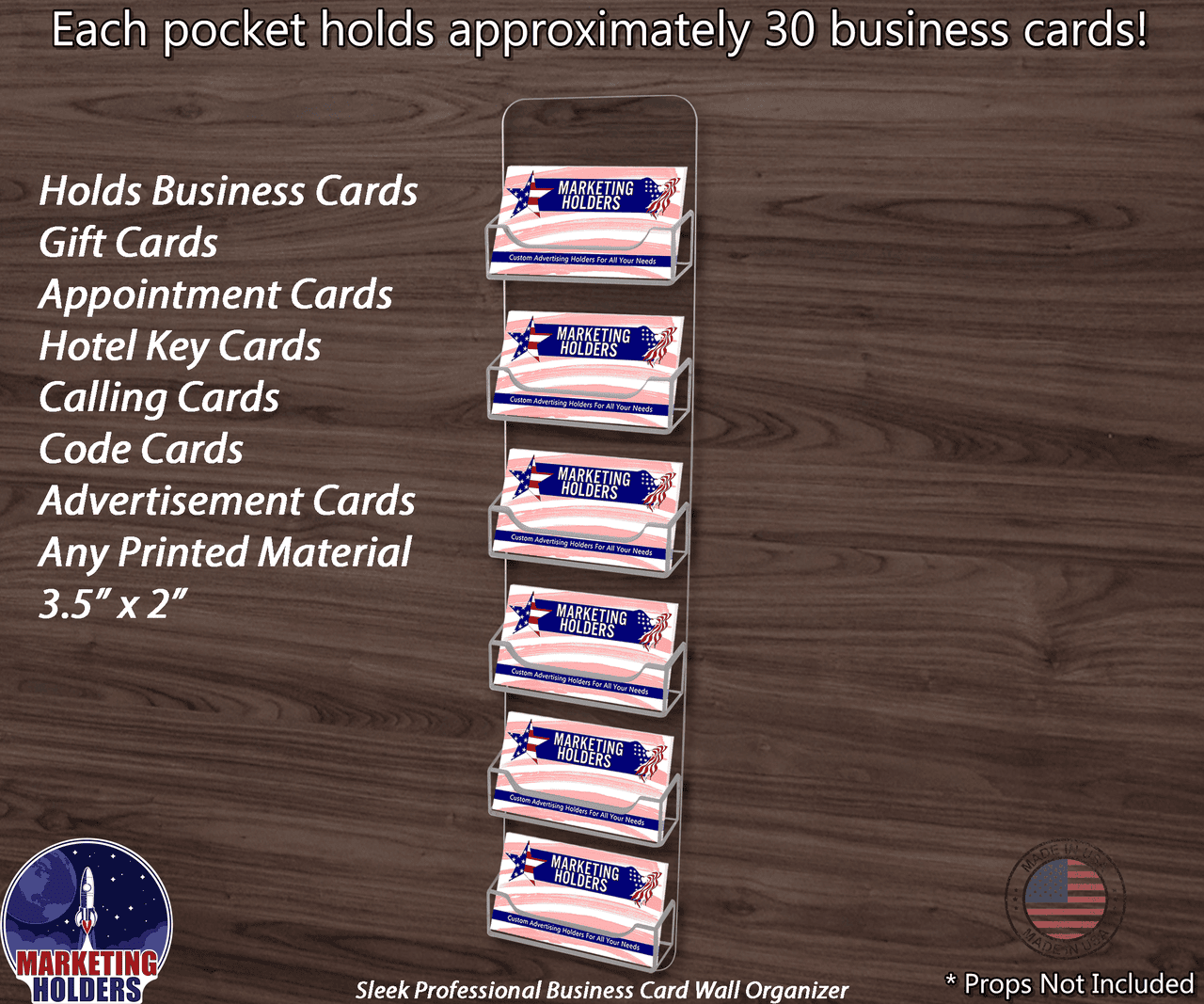 6 Pocket Hanging Business Card Holder