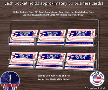 6 Pocket Wall Mount Business Card Holder