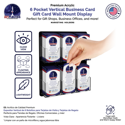 6 Pocket Hanging Vertical Business and Gift Card Holder