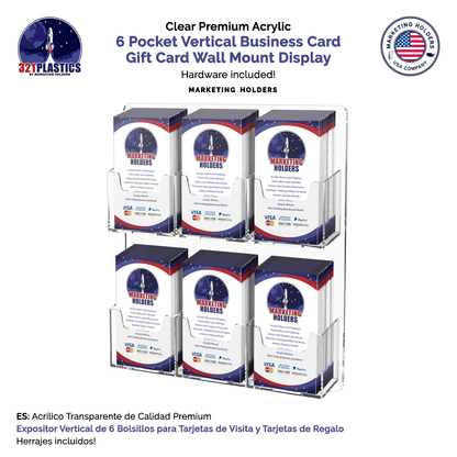 6 Pocket Hanging Vertical Business and Gift Card Holder