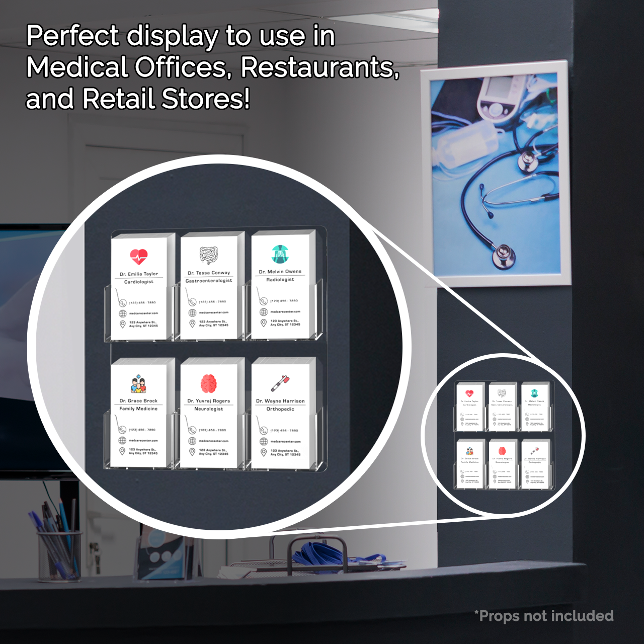 6 Pocket Hanging Vertical Business and Gift Card Holder