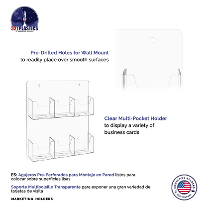 6 Pocket Hanging Vertical Business and Gift Card Holder