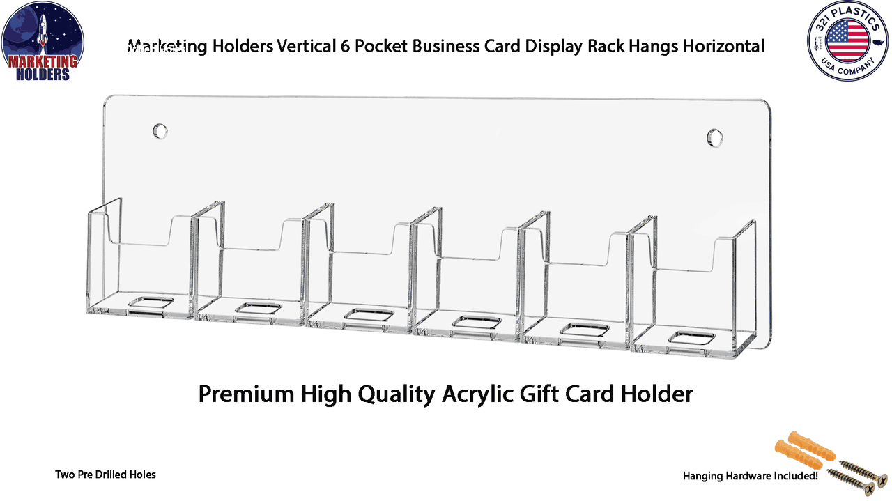 6 Pocket Hanging Vertical Business Card Holder