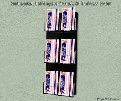 6 Pocket Wall Vertical Business Card Holder
