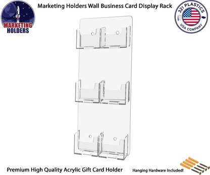 6 Pocket Wall Mount Vertical Business Card Holder