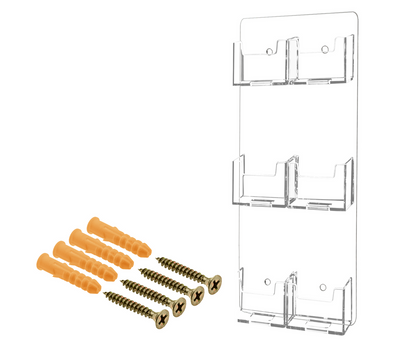 6 Pocket Wall Mount Vertical Business Card Holder