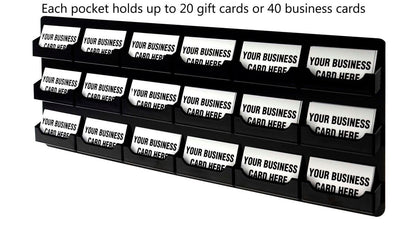 Eighteen Pocket Wall Business Card Rack Holder Horizontal Hanging