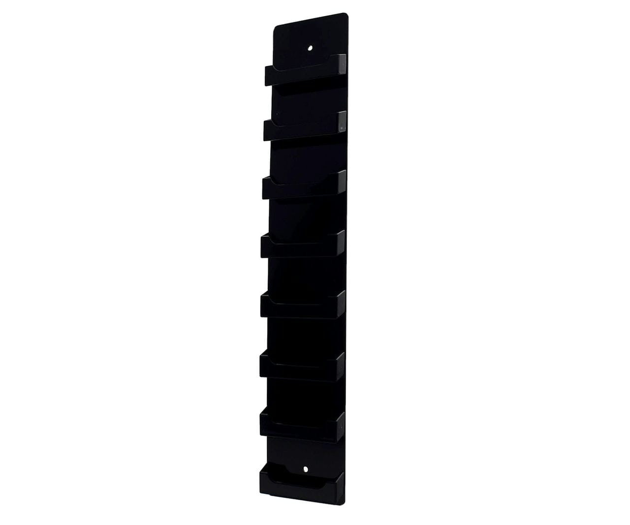 Eight Pocket Wall Mount Retail Gift Card Business Card Rack Black standard view