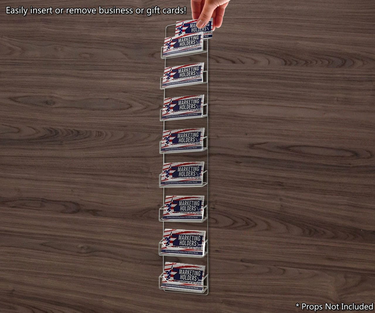 Easily insert or remove business or gift cards