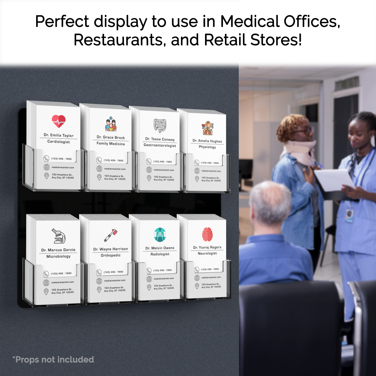 8 Pocket Hanging Vertical Business Card Holder