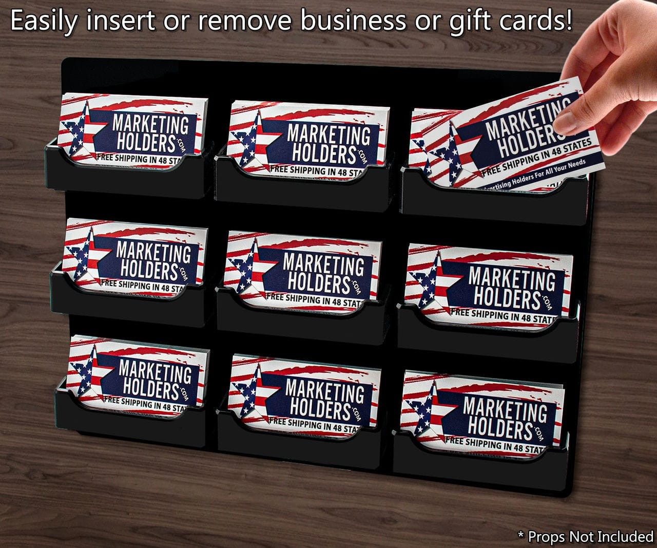 Easily insert or remove business or gift cards