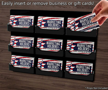 Easily insert or remove business or gift cards
