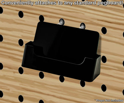 Black Pegboard Business Card Holder on wall empty