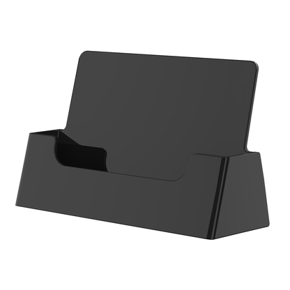Black Business Card Holder Countertop Horizontal Display Stand