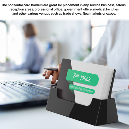 Black Business Card Holder Countertop Horizontal Display Stand