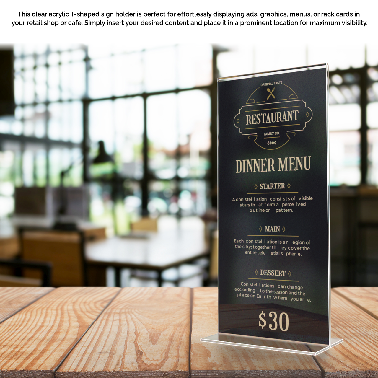 Restaurant Menu Display