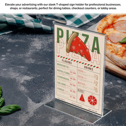 Sign Holder 5"W x 7"H Double Sided Bottom Load Table Tent