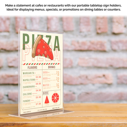 Sign Holder 5"W x 7"H Double Sided Bottom Load Table Tent