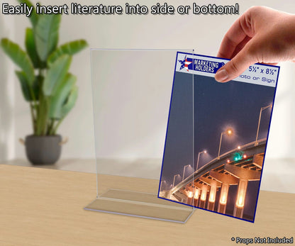 Easily insert literature into side or bottom